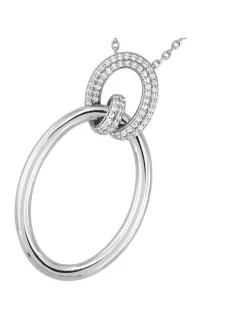 Collier avec pendentif ronds en argent 925 ‰ rhodié et oxydes de zirconium SO OR