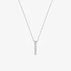 Collier barette en or blanc 375 ‰ et oxydes de zirconium SO OR