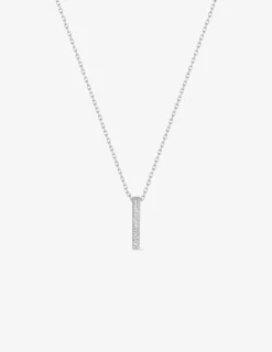 Collier barette en or blanc 375 ‰ et oxydes de zirconium SO OR
