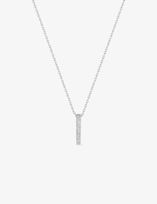 Collier barette en or blanc 375 ‰ et oxydes de zirconium SO OR