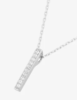 Collier barette en or blanc 375 ‰ et oxydes de zirconium SO OR
