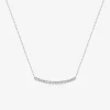 Collier barette en or blanc 375 ‰ et oxydes de zirconium sertis griffes SO OR