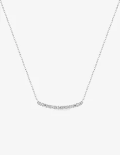 Collier barette en or blanc 375 ‰ et oxydes de zirconium sertis griffes SO OR