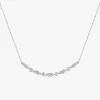 Collier barette en or blanc 375‰ oxydes de zirconium serti clos SO OR