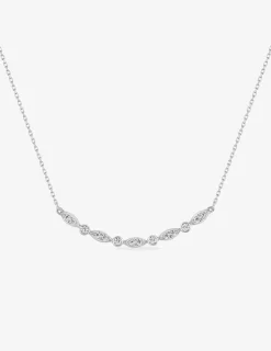 Collier barette en or blanc 375‰ oxydes de zirconium serti clos SO OR