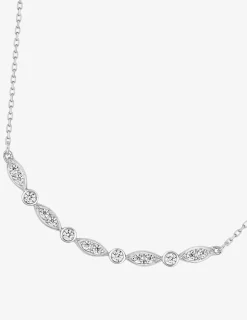 Collier barette en or blanc 375‰ oxydes de zirconium serti clos SO OR