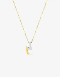 Collier bicolore or 750 ‰ et oxyde de zirconium SO OR