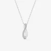 Collier boucle argent 925‰ rhodié et oxydes de zirconium SO OR