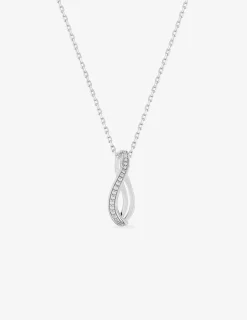 Collier boucle argent 925‰ rhodié et oxydes de zirconium SO OR