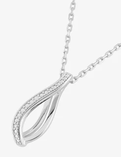 Collier boucle argent 925‰ rhodié et oxydes de zirconium SO OR