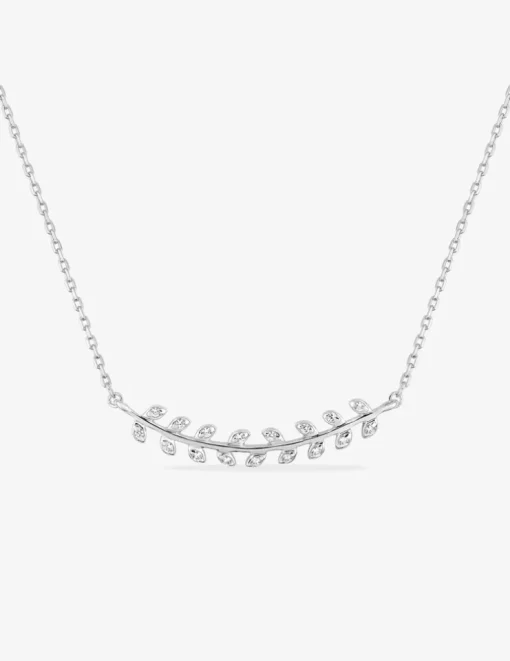 Collier branche argent 925‰ rhodié et oxydes de zirconium SO OR