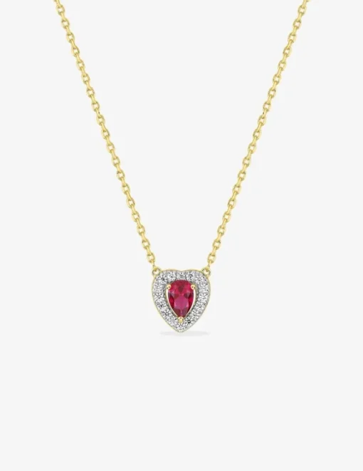 Collier breloque cœur plaqué or et oxydes de zirconium colorés SO OR