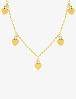 Collier breloques cœur plaqué or et oxydes de zirconium SO OR