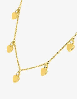 Collier breloques cœur plaqué or et oxydes de zirconium SO OR