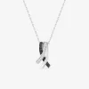 Collier brins argent 925‰ rhodié et oxydes de zirconium bicolores SO OR
