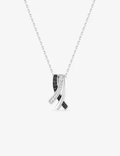Collier brins argent 925‰ rhodié et oxydes de zirconium bicolores SO OR