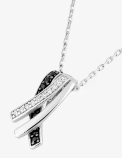 Collier brins argent 925‰ rhodié et oxydes de zirconium bicolores SO OR