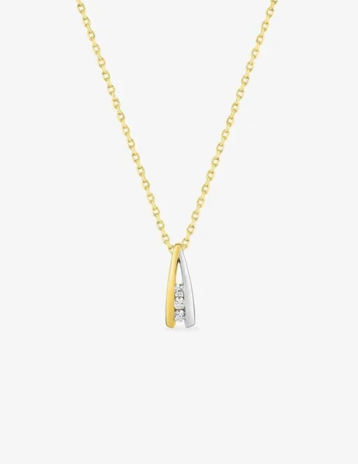 Collier brins plaqué or, oxydes de zirconium et rhodium SO OR