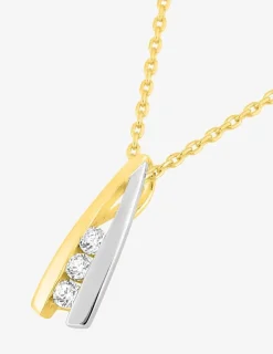 Collier brins plaqué or, oxydes de zirconium et rhodium SO OR