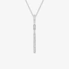 Collier bâton argent 925‰ rhodié et oxydes de zirconium SO OR