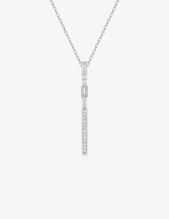 Collier bâton argent 925‰ rhodié et oxydes de zirconium SO OR