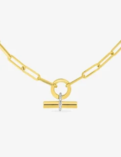Collier bâtonnet Plaqué or & oxydes de zirconium SO OR