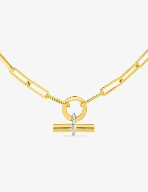 Collier bâtonnet Plaqué or & oxydes de zirconium SO OR