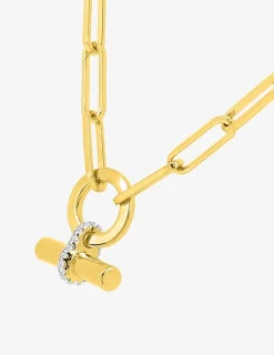 Collier bâtonnet Plaqué or & oxydes de zirconium SO OR