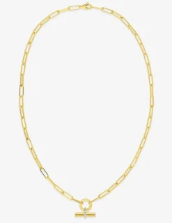 Collier bâtonnet Plaqué or & oxydes de zirconium SO OR
