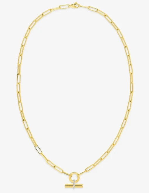 Collier bâtonnet Plaqué or & oxydes de zirconium SO OR