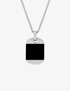 Collier CARGO plaque G.I acier et agate SO OR