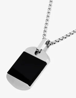 Collier CARGO plaque G.I acier et agate SO OR