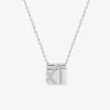 Collier carré Argent 925‰ rhodié & oxydes de zirconium SO OR