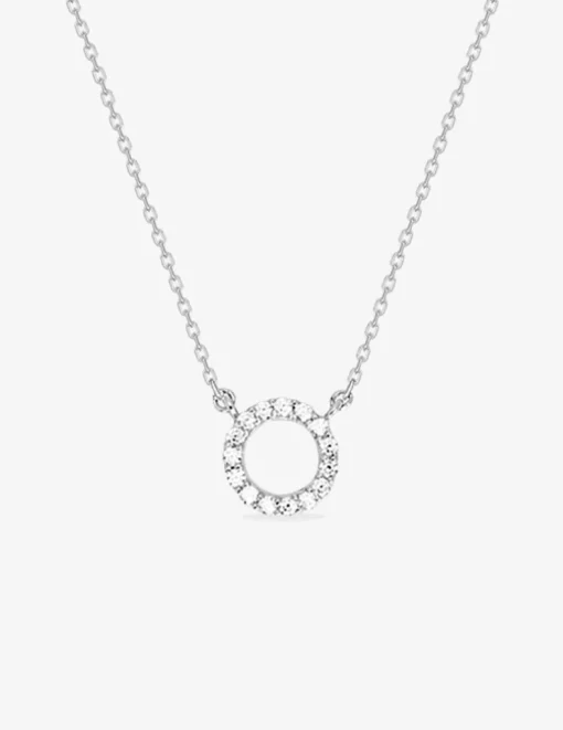 Collier cercle 10 mm argent 925‰ rhodié et oxydes de zirconium SO OR