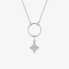 Collier cercle argent 925‰ rhodié et losange oxydes de zirconium SO OR