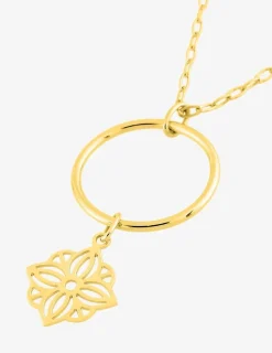 Collier cercle et fleur or jaune 375‰ SO OR