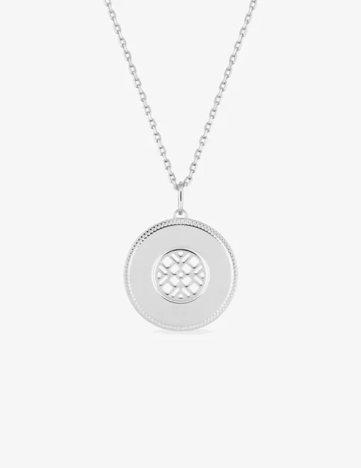 Collier cercle motifs géométriques argent 925‰ rhodié SO OR