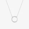 Collier cercle or blanc 375‰ et oxydes de zirconium SO OR