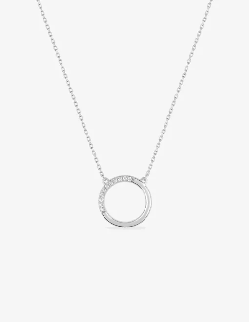 Collier cercle or blanc 375‰ et oxydes de zirconium SO OR