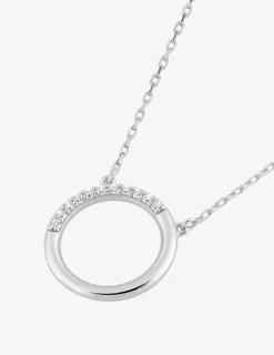 Collier cercle or blanc 375‰ et oxydes de zirconium SO OR