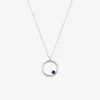 Collier cercle or blanc 375‰ et saphir SO OR