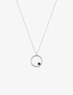 Collier cercle or blanc 375‰ et saphir SO OR