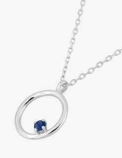 Collier cercle or blanc 375‰ et saphir SO OR