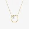 Collier cercle or jaune 375‰ et perle 6 mm SO OR