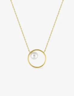 Collier cercle or jaune 375‰ et perle 6 mm SO OR