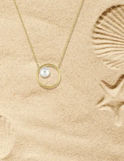 Collier cercle or jaune 375‰ et perle 6 mm SO OR