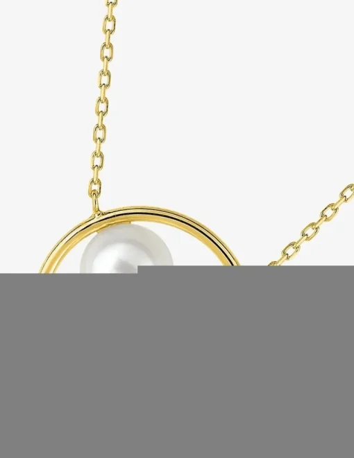 Collier cercle or jaune 375‰ et perle 6 mm SO OR
