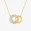 Collier cercle oxydes de zirconium 16 mm et cercle plaqué or 13 mm SO OR