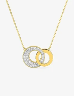 Collier cercle oxydes de zirconium 16 mm et cercle plaqué or 13 mm SO OR