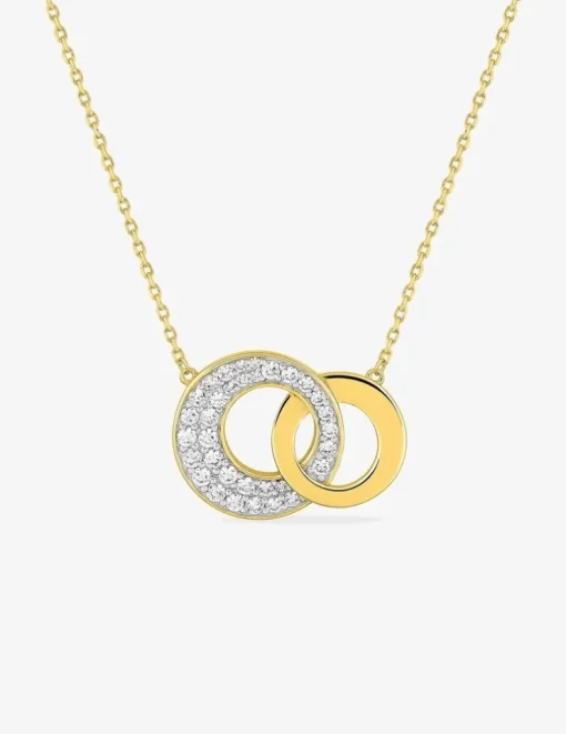 Collier cercle oxydes de zirconium 16 mm et cercle plaqué or 13 mm SO OR